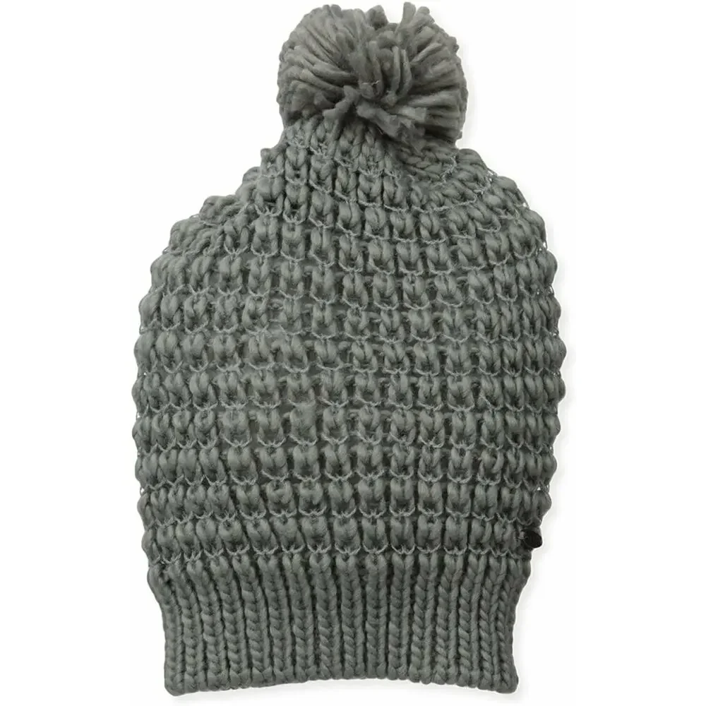 NEFF Eifel-t Chunky Knit Slouch Pom Pom Beanie Winter Hat, Grey NWT Outdoors Ski